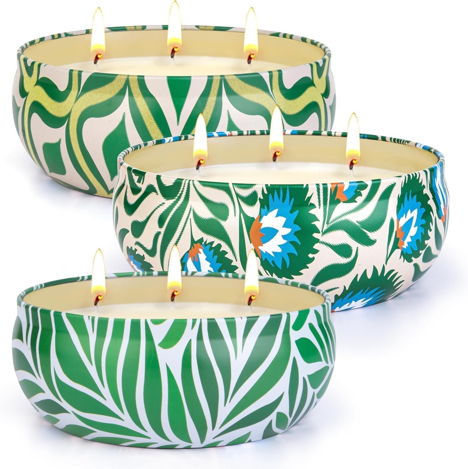 280Std Citronella Kerze Outdoor Groß, 3 x 400g Outdoor Kerze Natürliche Sojawachs 8% Citronella Öl, XXL Zitronella Kerzen Garten mit 3 Docht, Kerzen Set für Garten Terrasse Grill