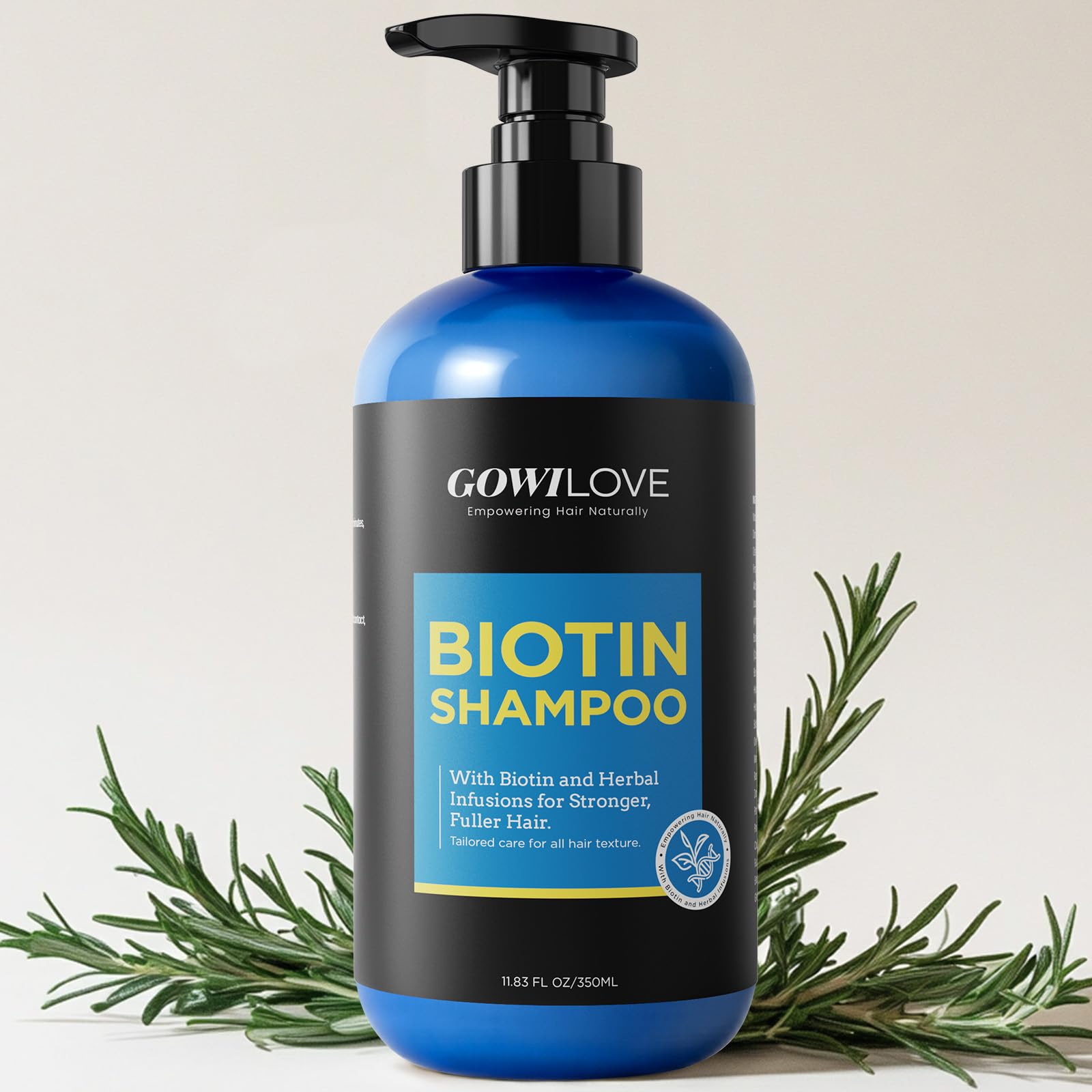 Biotin Shampoo for 3X Faster Hair Growth, 80% Less Hair Loss w/Thuja Extract, Deep Nourishing Hair Care w/Batana Noni Fruit Oil for Softer Shiner Hair,Dandruff Rosemary Shampoo for Men Women,11.83oz 11.83 Fl Oz (Pack of 1)