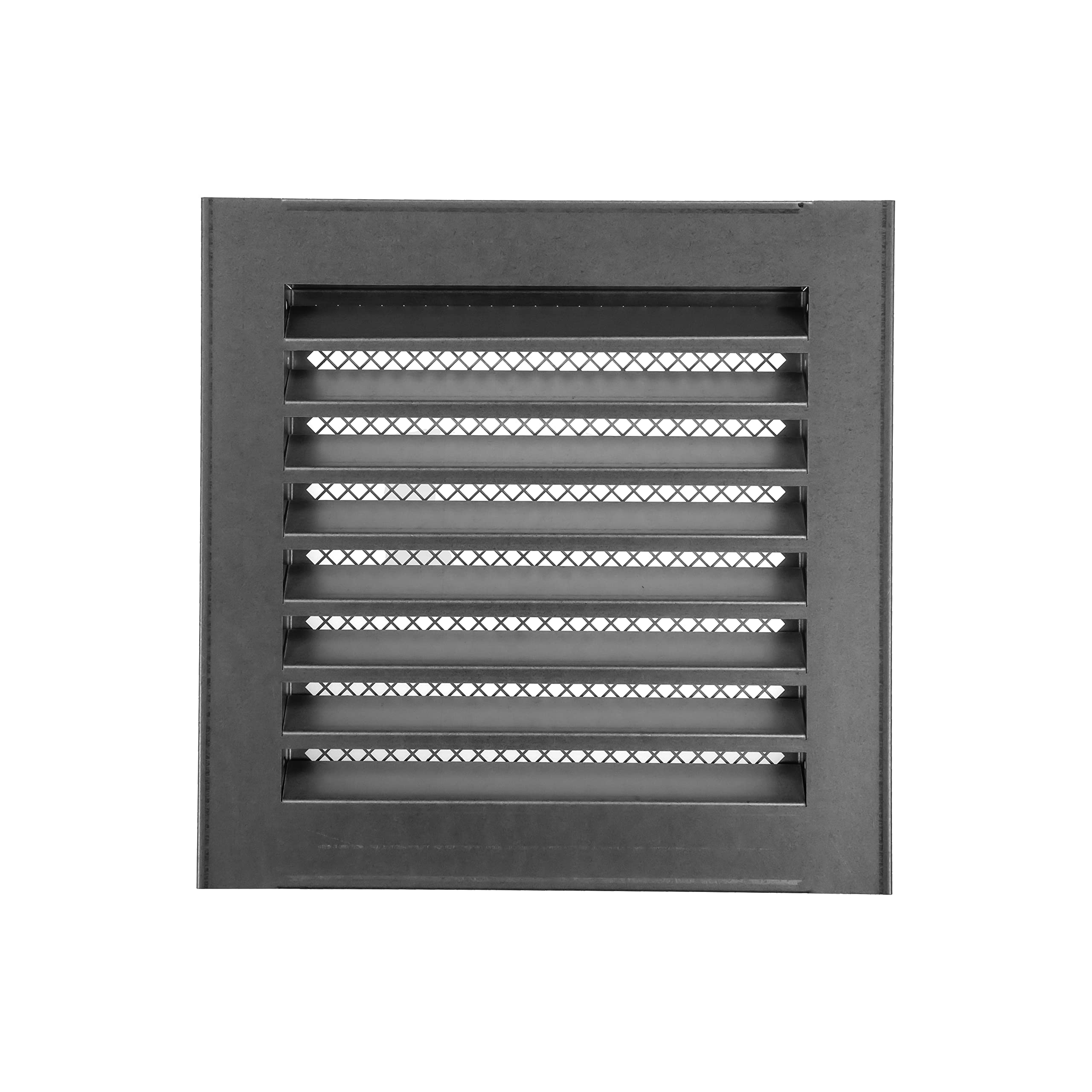 6" x 8" Grey Vent Cover - Galvanized Steel - Industrial Air Vent Louver - Metal Soffit Vent with Screen - Mesh - Rectangular Vent Grille for House Or Garage Wall