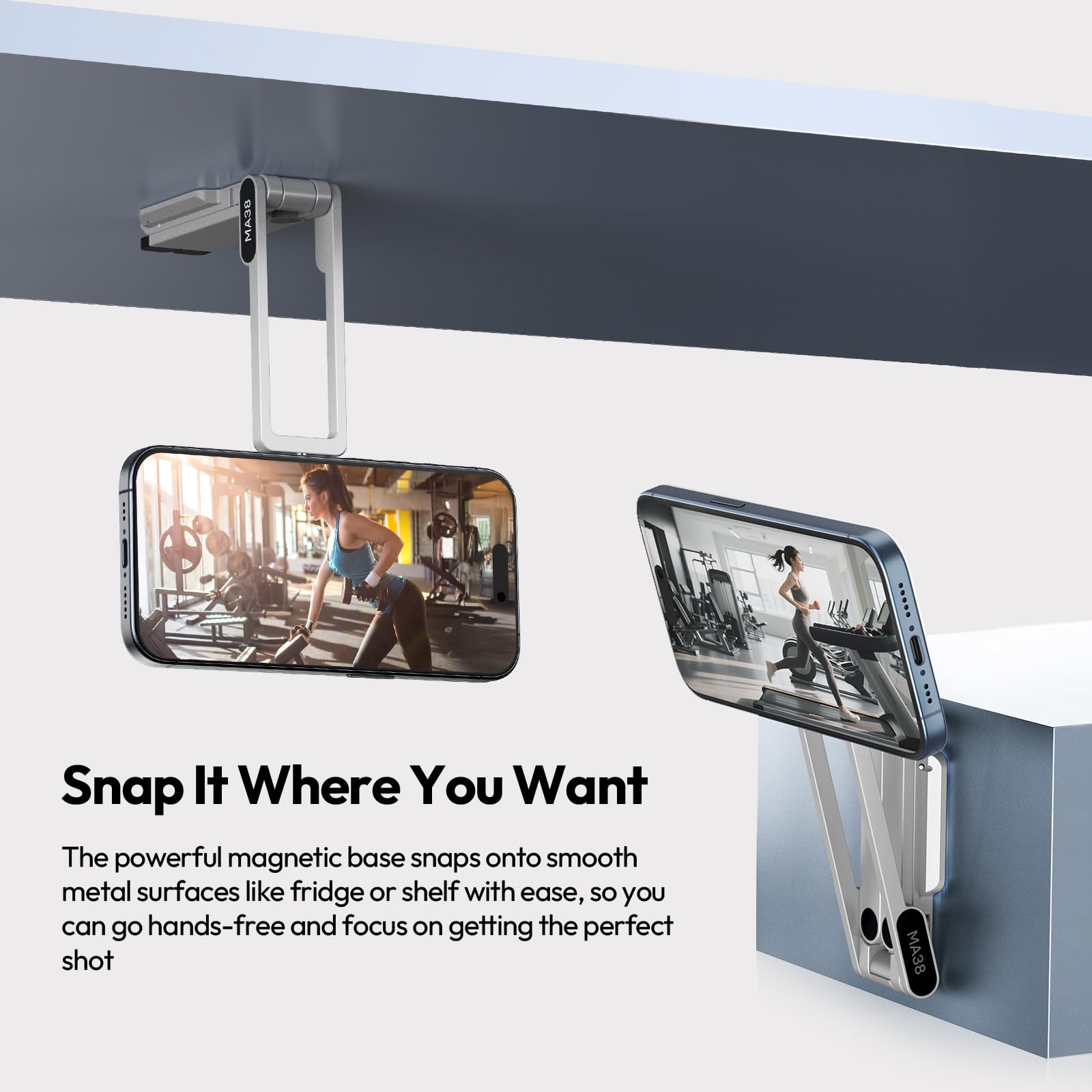 ULANZI Trépied magnétique pour iPhone, MA38 Support de téléphone portable Argent