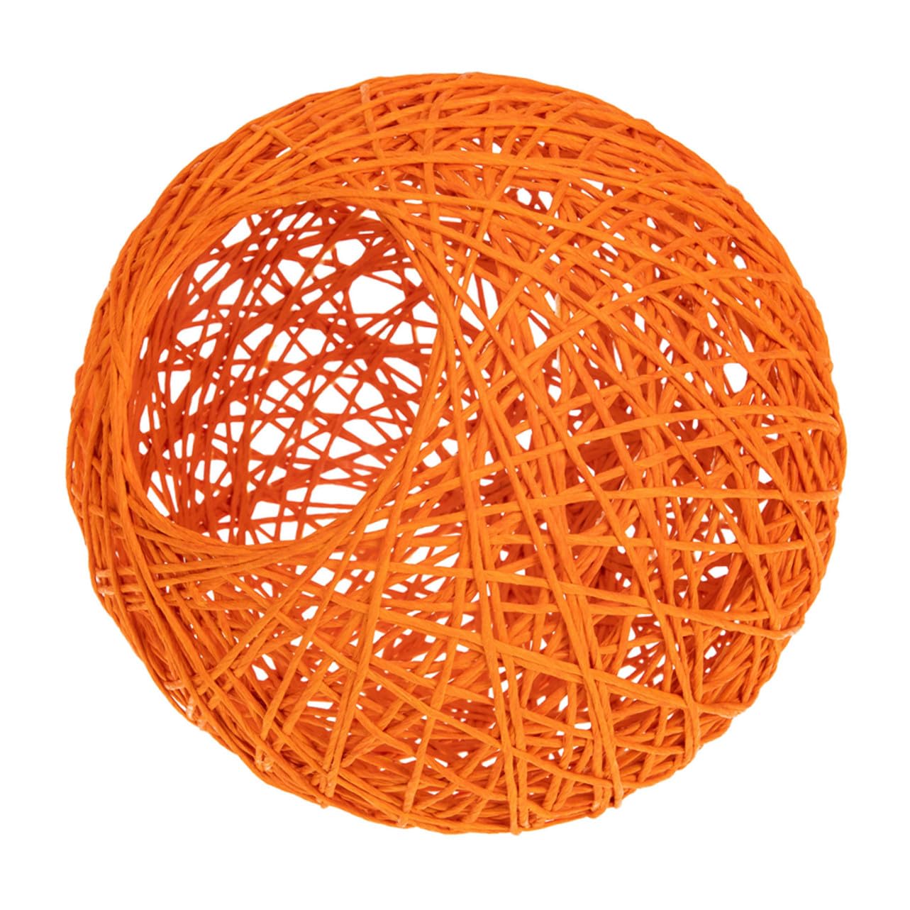 ORFOFE Multipurpose Paper Rattan Ball Lampshade in Orange Colour, Practical Hanging Ceiling Light Shade for Bedroom and Home, Simple Stylish Design, Sturdy and Lightweight
