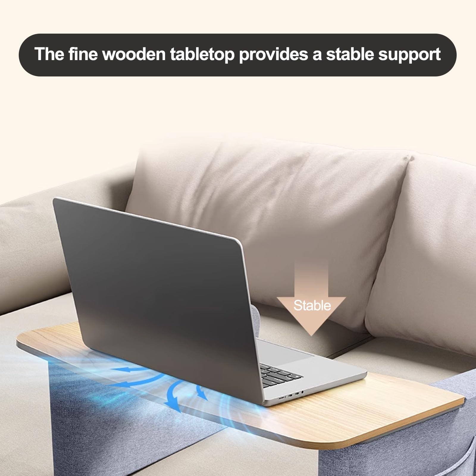 Stolik z podłokietnikami – ergonomiczne biurko na laptopa dla dorosłych, idealne do pisania i pracy w łóżku