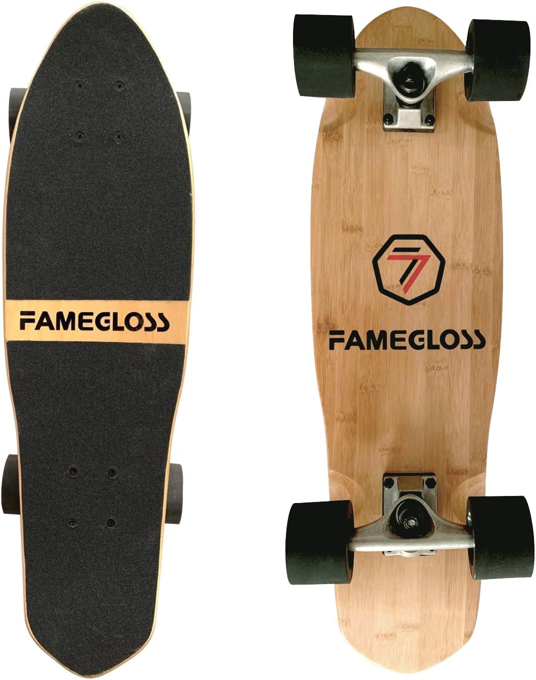 Double Kick Cruiser Concave Skateboard (6 ply Canadian maple+bottom ply with bamboo),Premium 80AB Grip Tape Alum Truck With ABEC7 Bearing 70mm Skateboard Pu Casted Wheels--85A ,Complete Skate Boards,