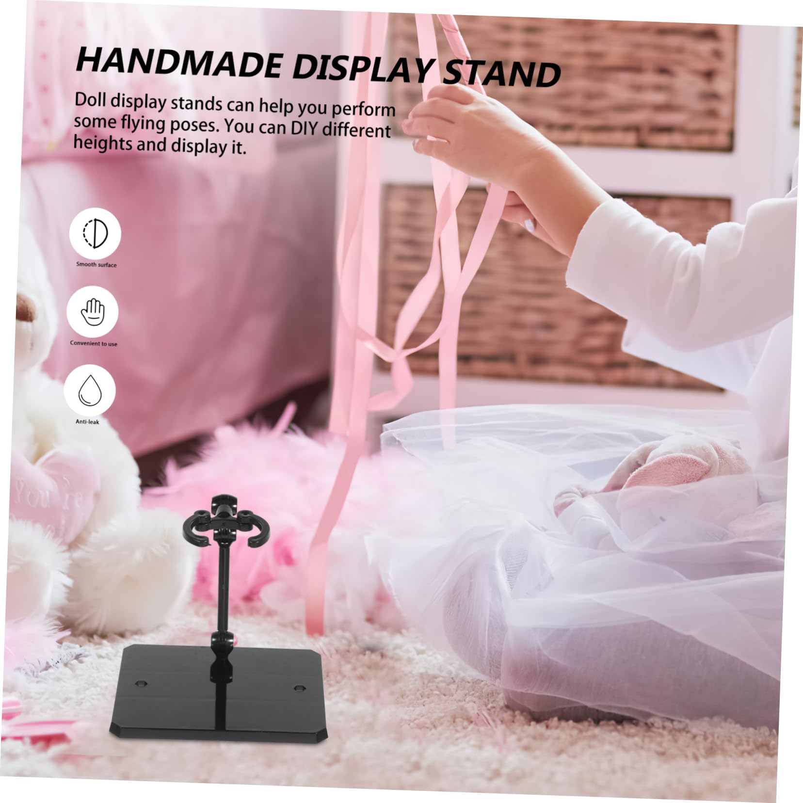 Toyvian 4 Supports Poupée Noir 30 Cm – Acier Inoxydable – Présentoir Pour Figurines