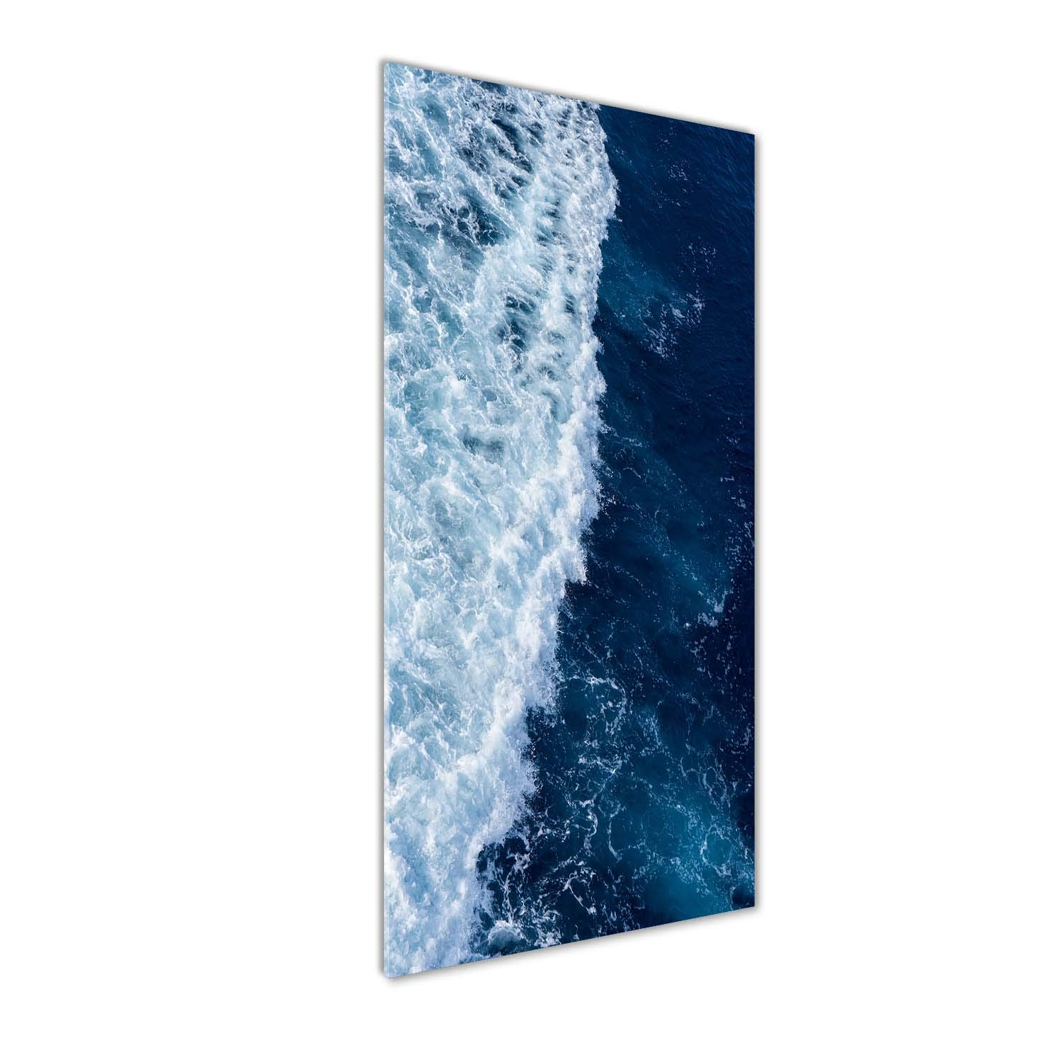 Image sur verre acrylique bleu 50x125 cm Tulup : tableau mural déco paysage vagues mer