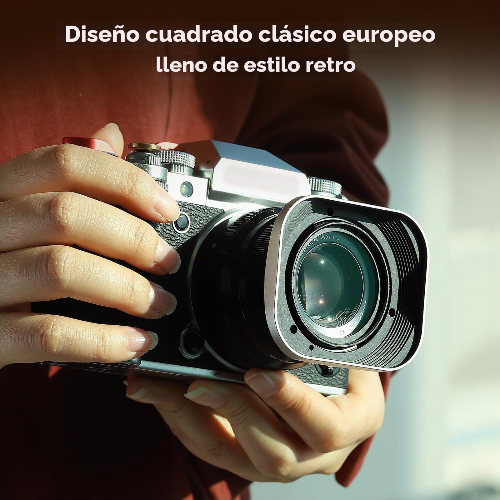 Haoge LH-X35S - Parasol rectangular de metal cuadrado de bayoneta para Fujifilm Fuji Fujinon XF 35 mm F2 R WR XF35mmF2, XF 23 mm f2 R WR XF23mmF2 y XC 35 mm F2 XC35mmF2 lente reemplazar LH-XF35-2