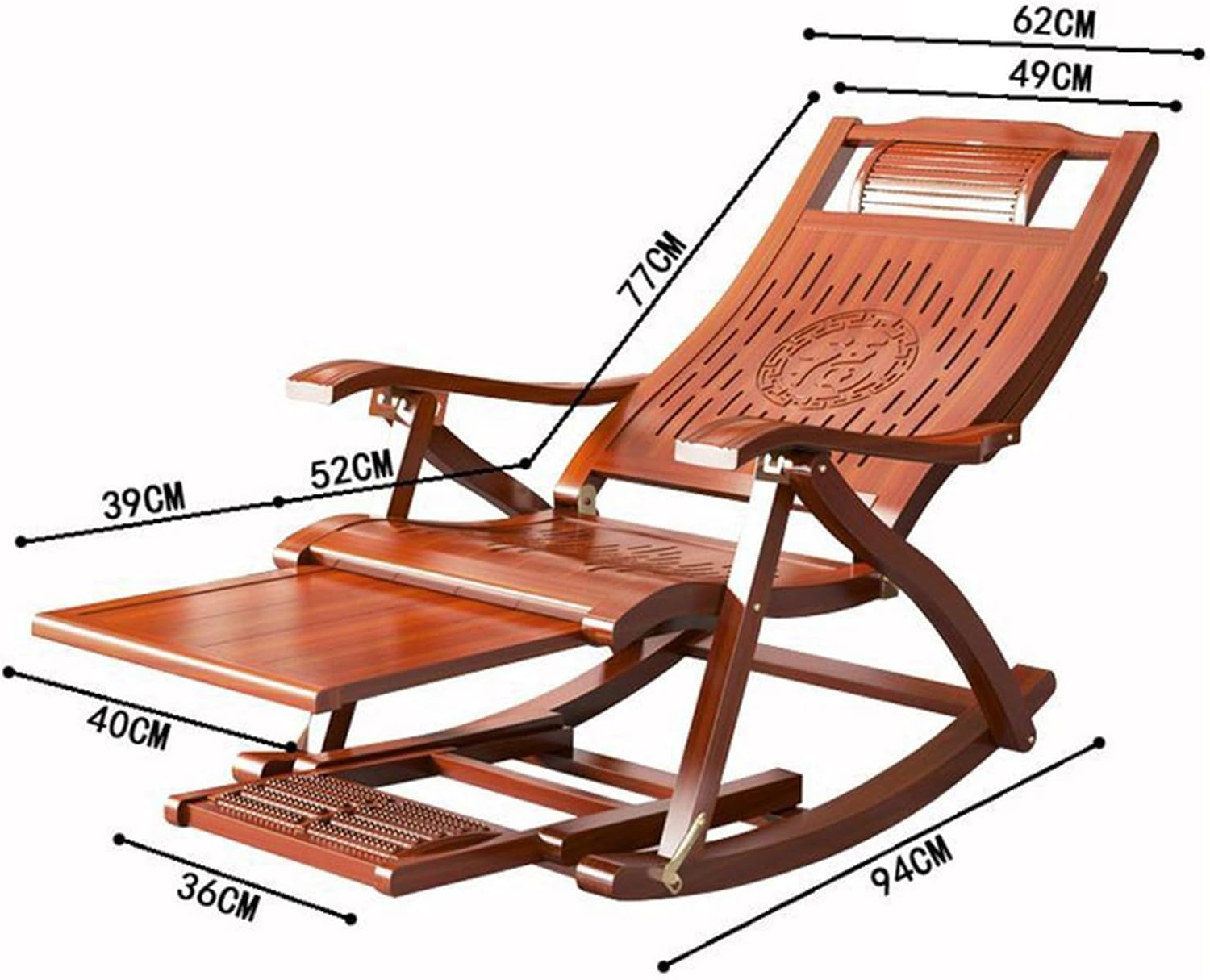 Donahutt03] ロッキングチェア 竹庭 折りたたみ式 竹製 揺れる椅子