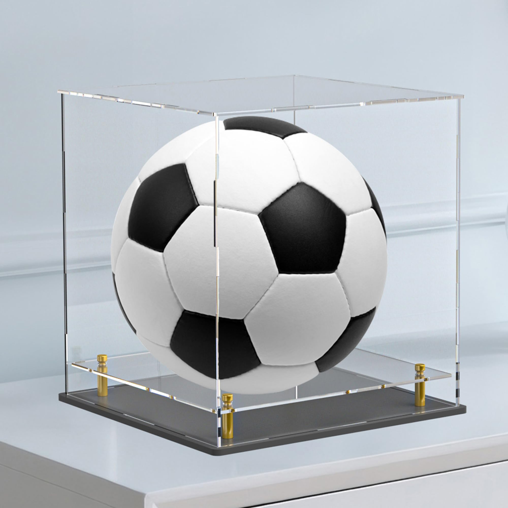 Acrylic Display Case with Removable Floating Shelf and Thick Base