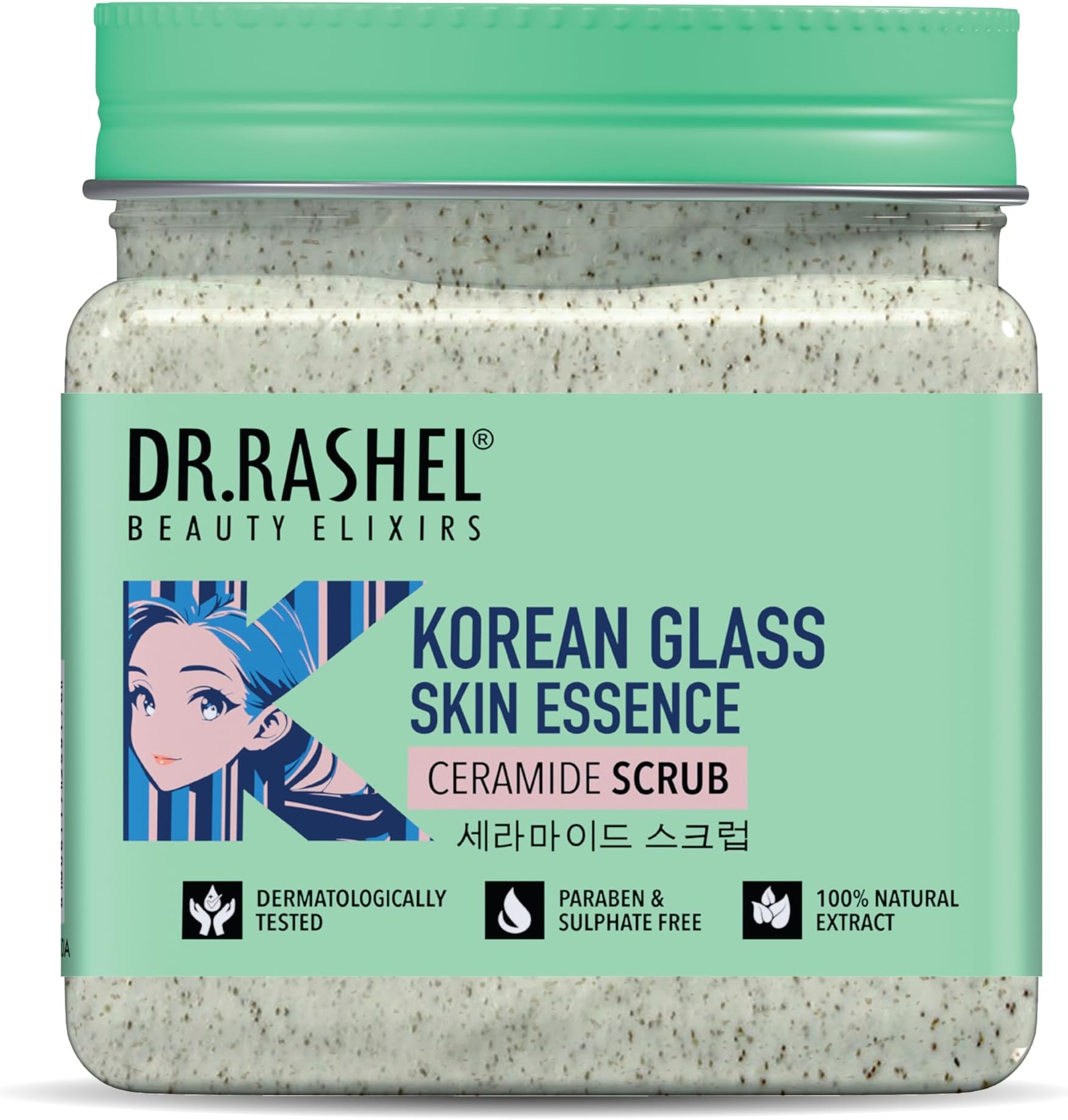 DR.RASHEL Korean Face & Body Scrub | With Rice Water & Ceramide |For Glass skin| Deep Cleansing | Exfoliation | Skin Brightening | For Glowing Skin | 380ml