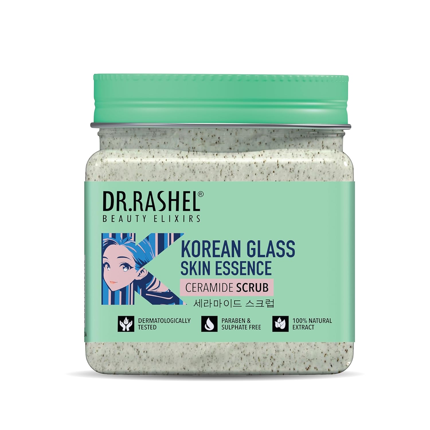 DR.RASHEL Korean Face & Body Scrub | With Rice Water & Ceramide |For Glass skin| Deep Cleansing | Exfoliation | Skin Brightening | For Glowing Skin | 380ml