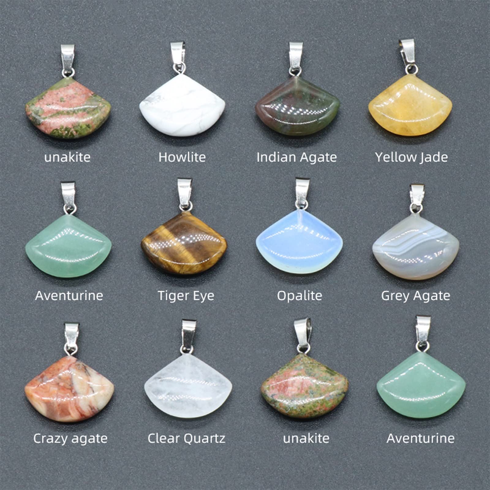 Cristal natural en bruto Colgantes de piedra Natural del Sector de 4 piezas, abalorios de cristales turquesas de ágata de cuarzo rosa for la fabricación de joyas, pendientes de collar DIY ( Color : Ti