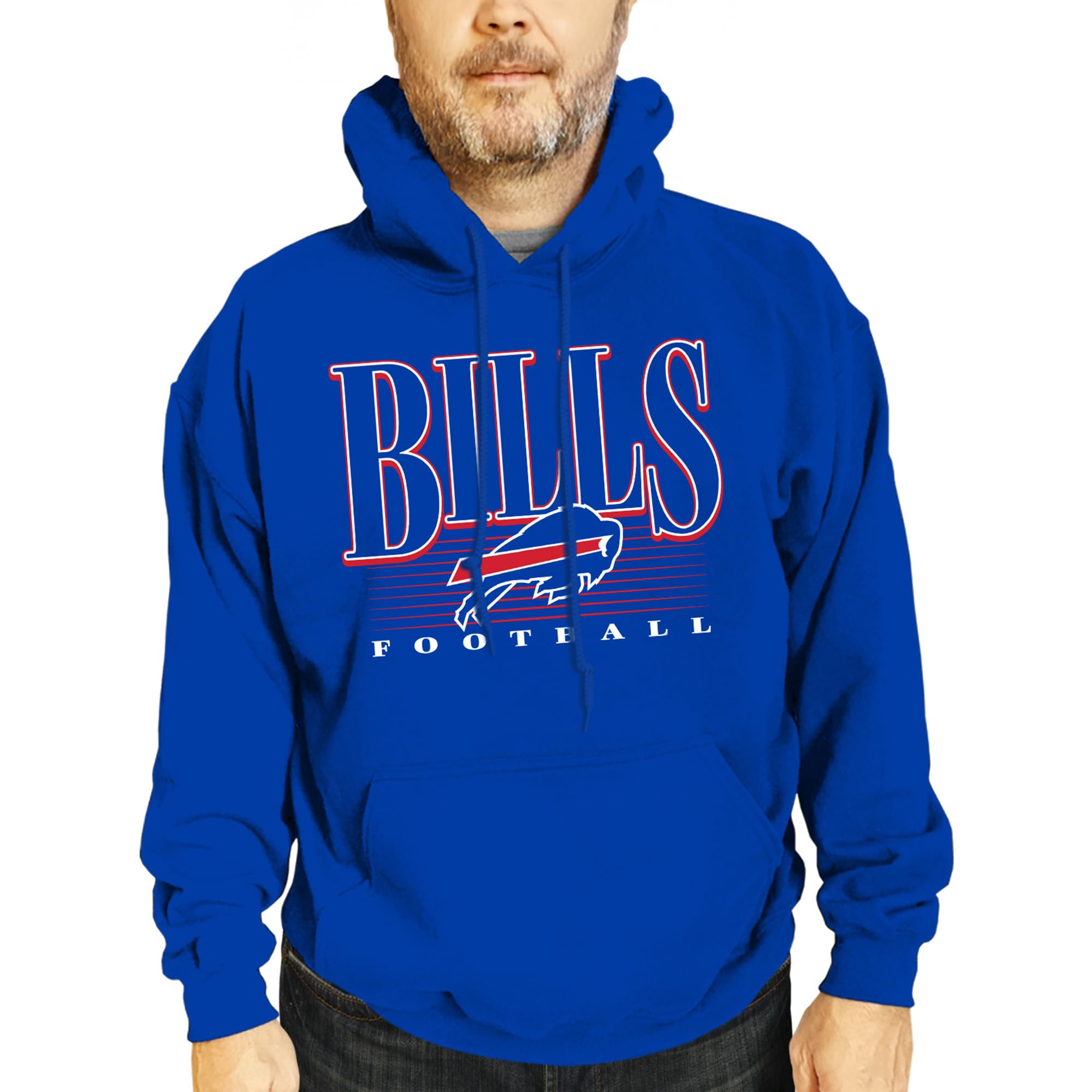 Team Fan Apparel NFL Adult Unisex Overtime Blueprint Soft Fleece Hooded Sweatshirt, Officially Licensed Football Hoodie!