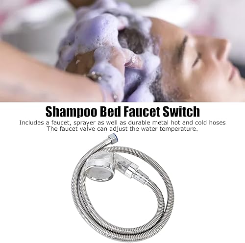 Miniatura 2 de Juego de rociador de grifo de cama de champú juego de interruptor de rociador de grifo de cama de champú chapado de aleación de zinc para club salón