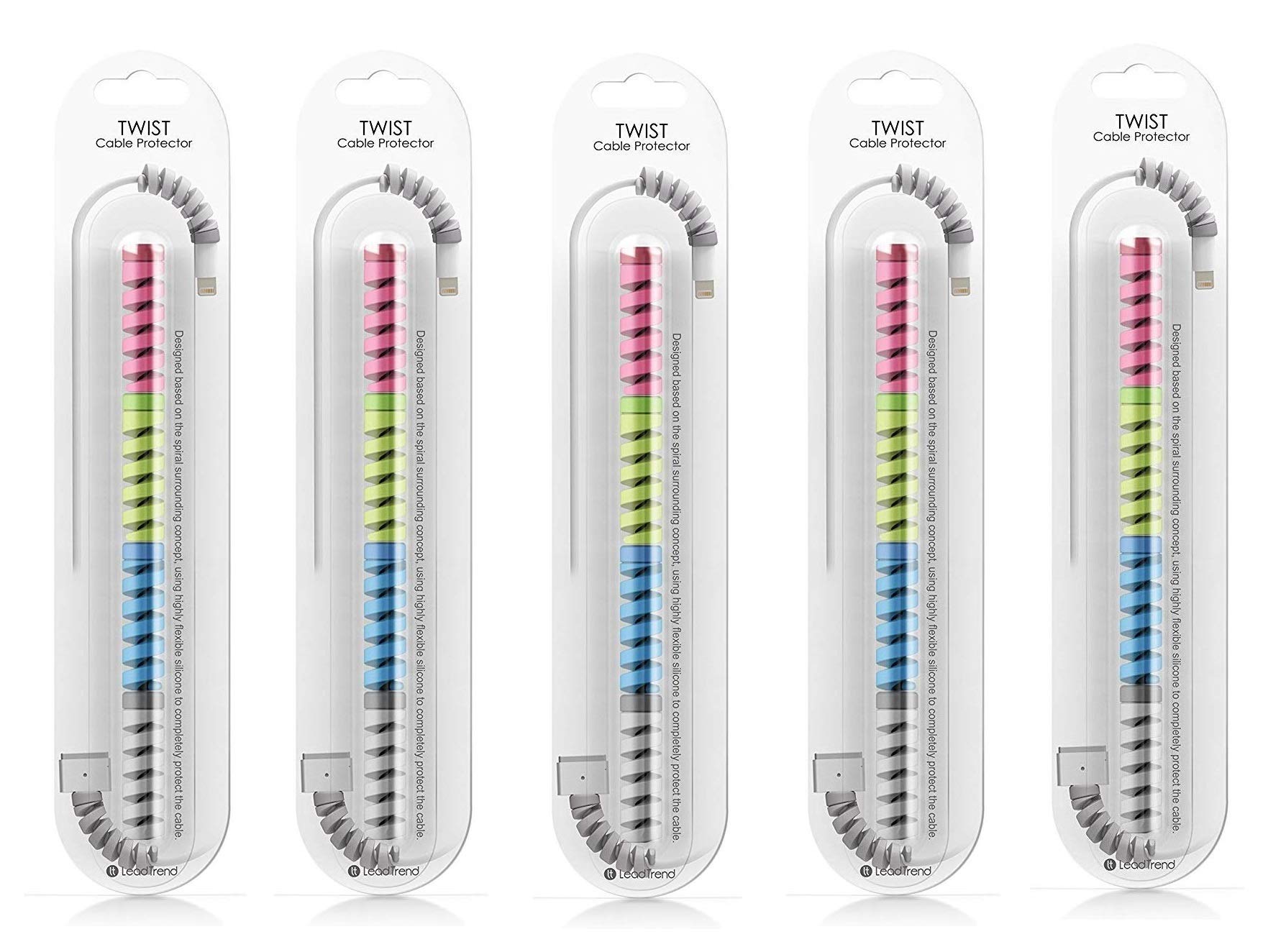 Finate Spiral Charger Cable Protector Data Cable Saver Charging Cord Protective Cable Cover Set of 5 (20 Pieces)