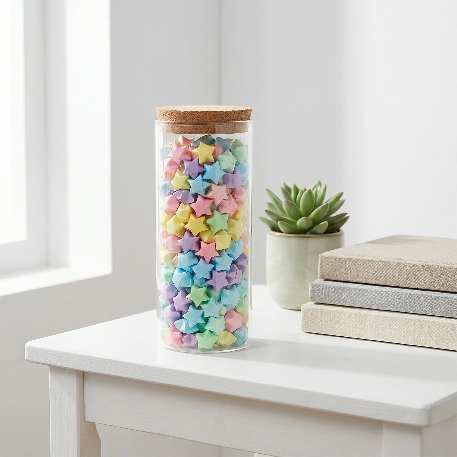 Papel de origami brillante en la oscuridad 510 hojas estrellas decoración