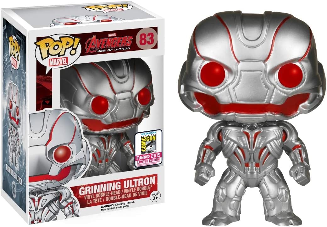 Grinning Ultron (2015 SDCC Exc): Fun ko Pop! Vinyl Figure & 1 Compatible Graphic Protector Bundle (083 - 05606 - B)