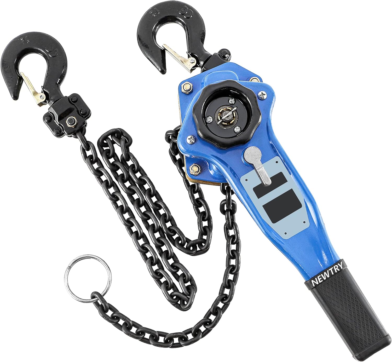 NEWTRY Lever Hoist 1T/2200Lbs 5ft Load Chain Manual Lever Block Chain Hoist G80 Chain Industrial Grade Type Connection for Lifting Hook