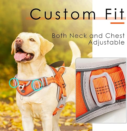 Miniatura 3 de ADVENTUREMORE Arnés deportivo para perros grandes, antitirones, arnés tipo halter reflectante transpirable chaleco a prueba de escapes con asa