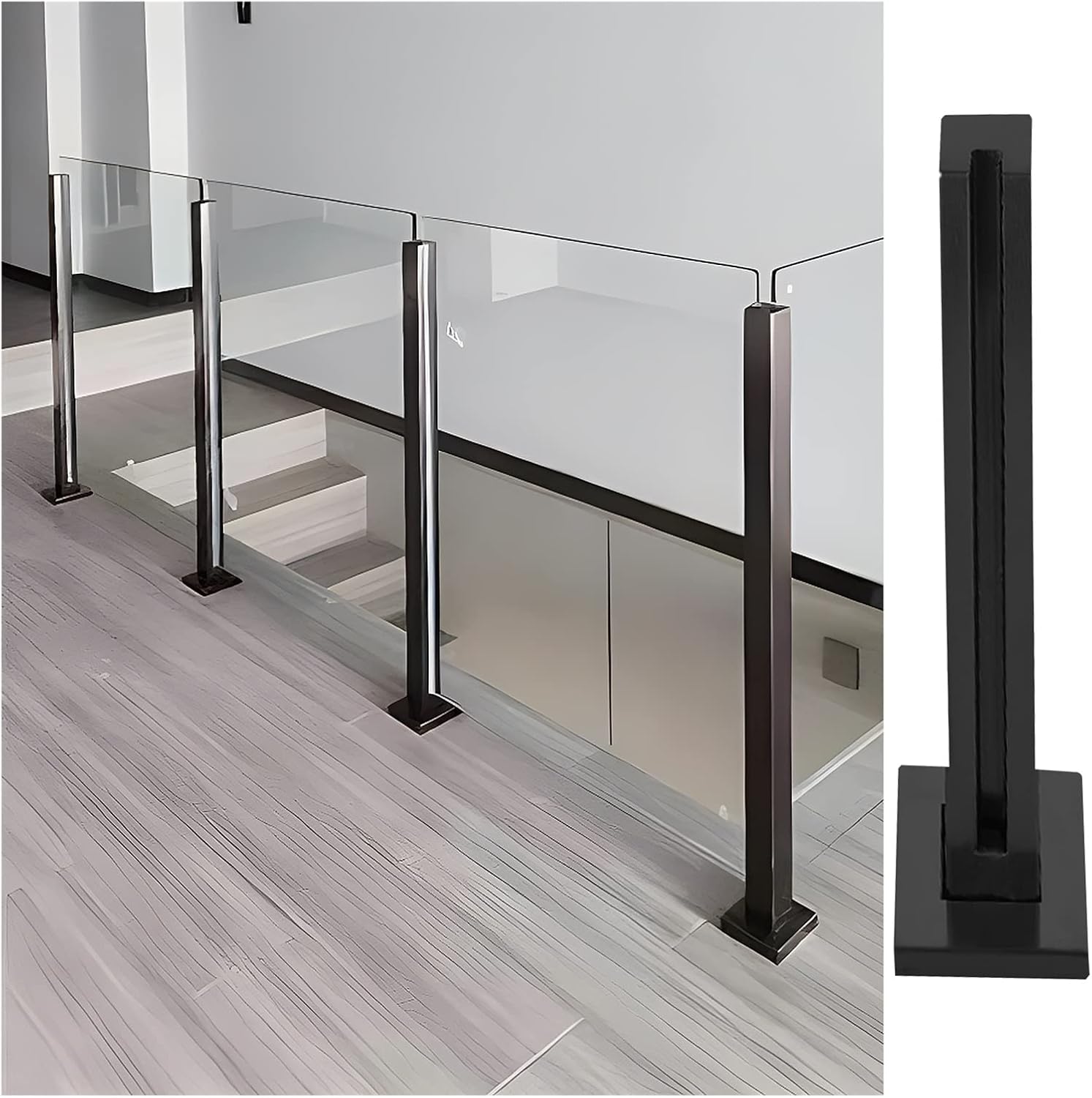 Amazon.com: Courtyard Indoor Loft Black Stainless Steel Glass ...