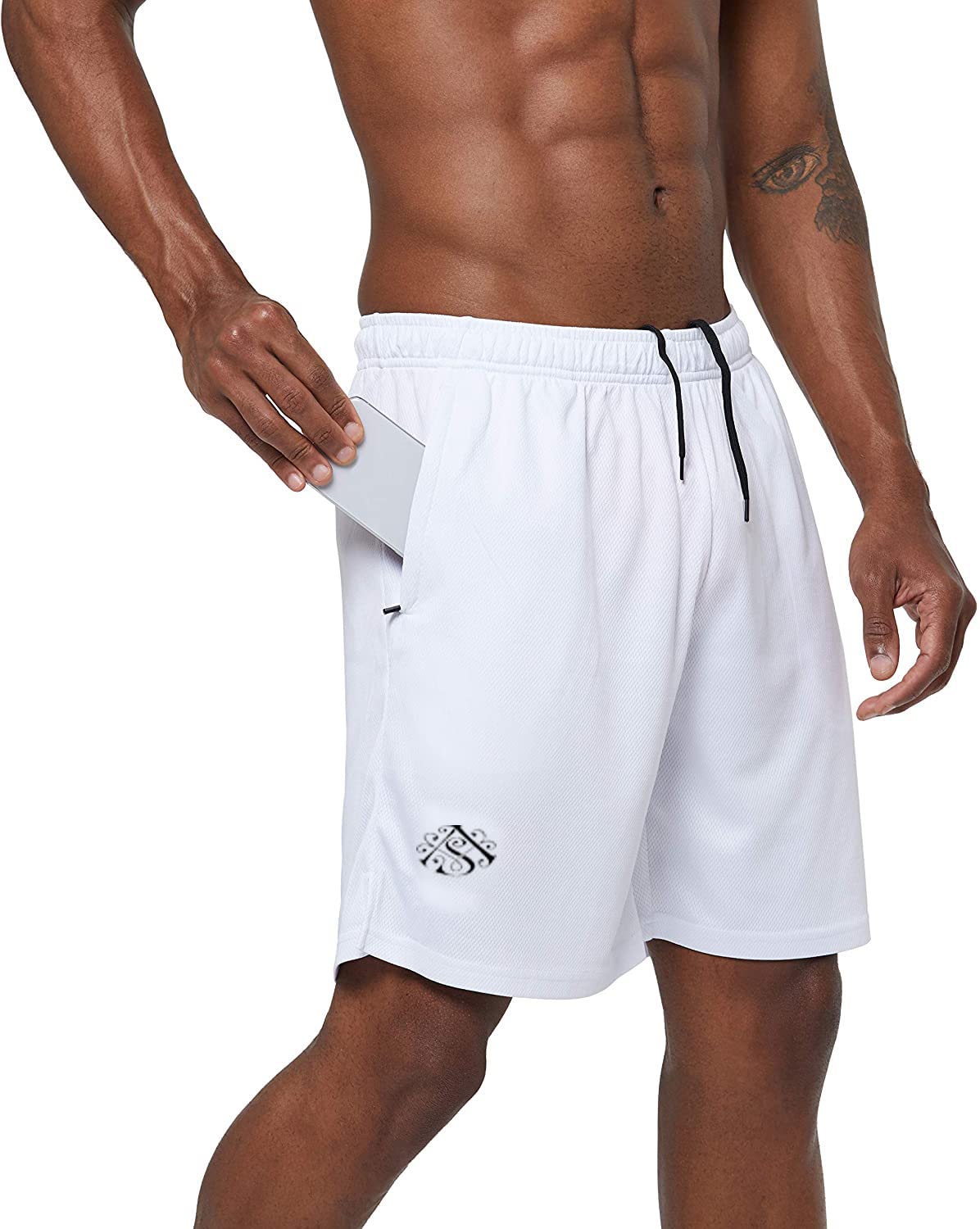 dia a dia Mens Breathable Honeycomb Sports Shorts (Pack of 1) White-picture-19