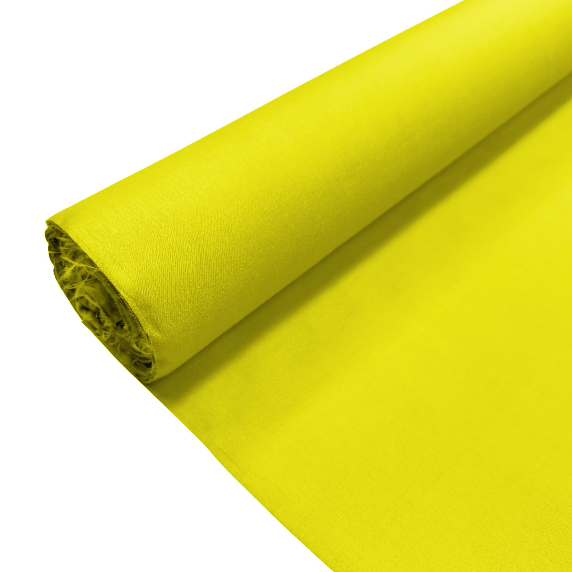 Thefabrictrade Yellow Plain Polycotton Fabric Dress Craft Poly Cotton Material | 5 Metre (500Cm X 112Cm) | Soft Poly Cotton For Sewing, Dressmaking, Crafts, Bunting & Lining