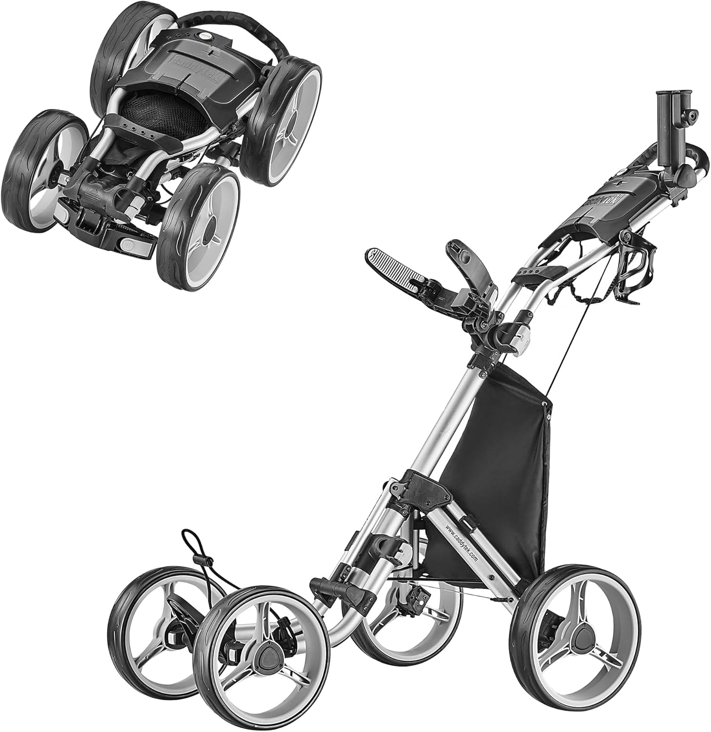 CaddyTek Explorer V8 - SuperLite 4 Wheel Golf Push Cart