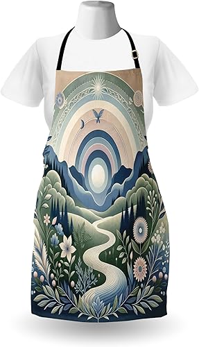Miniatura 2 de Ambesonne Delantal, babero de cocina unisex con cuello ajustable para cocinar jardinería