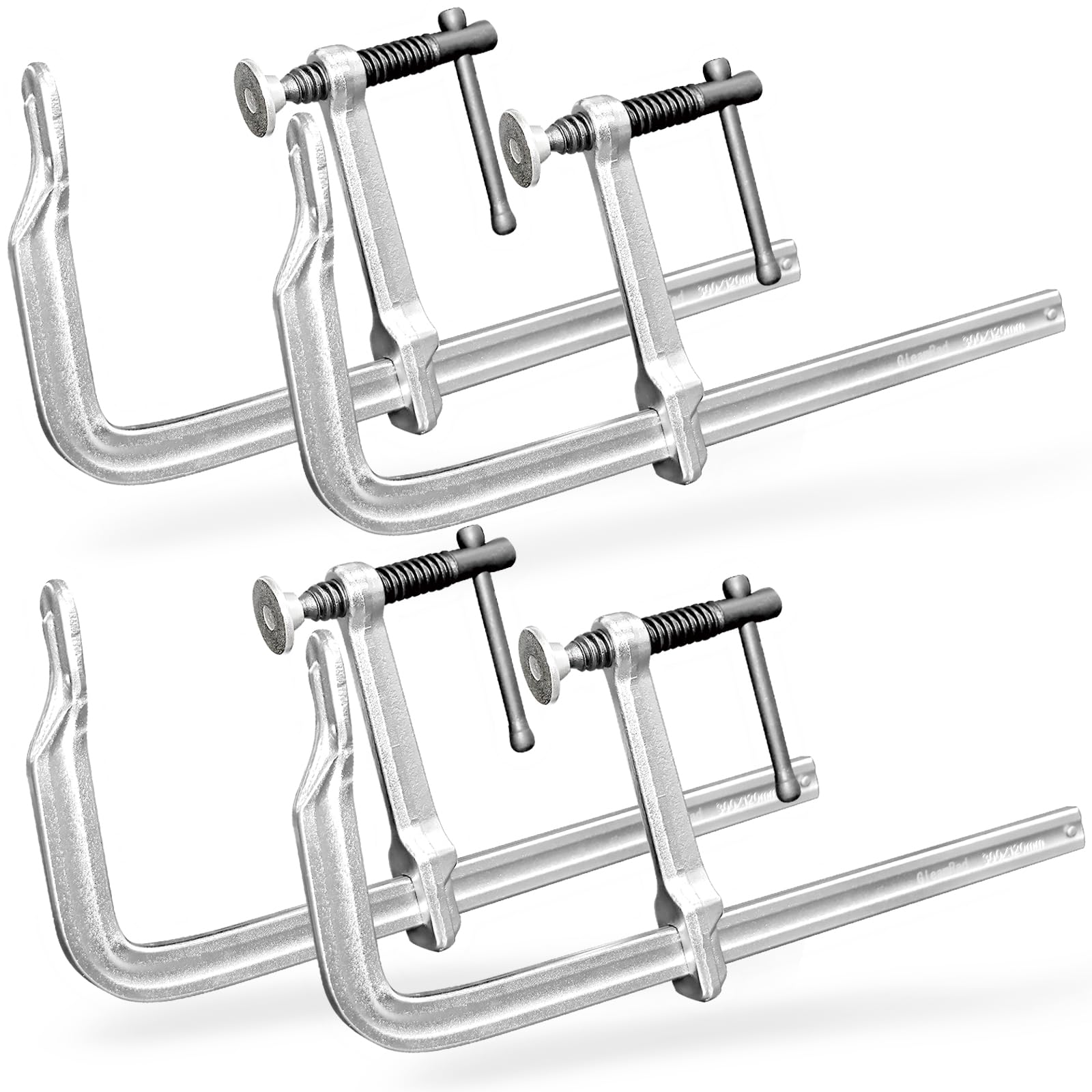 Heavy-Duty 12-Inch F-Clamps, 4-Pack, 550 Lbs Forged Alloy Steel
