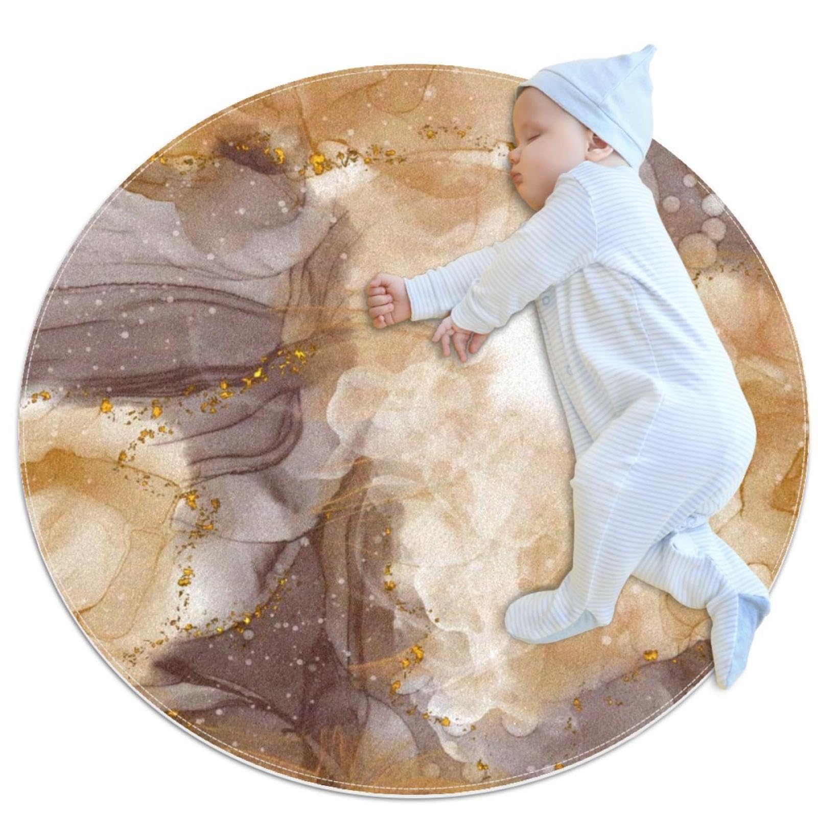 Tapis de salle de bain luxueux doré idéal chambre d'enfant et canapé