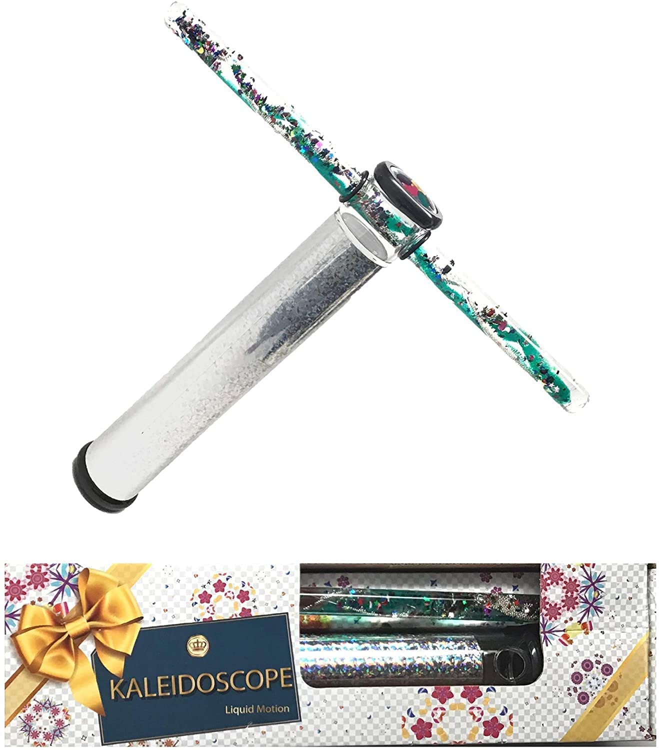 Star Magic Kaléidoscope de baguette à paillettes 22,9 cm – Kaléidoscope à mouvement continu, Kaléidoscope à mouvement liquide, baguettes remplies de liquide, Kaléidoscope coloris assortis