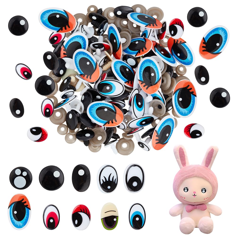 Yeux de sécurité pour amigurumi et crochet PH PandaHall | Lot de 108 pièces de 15 à 39 mm