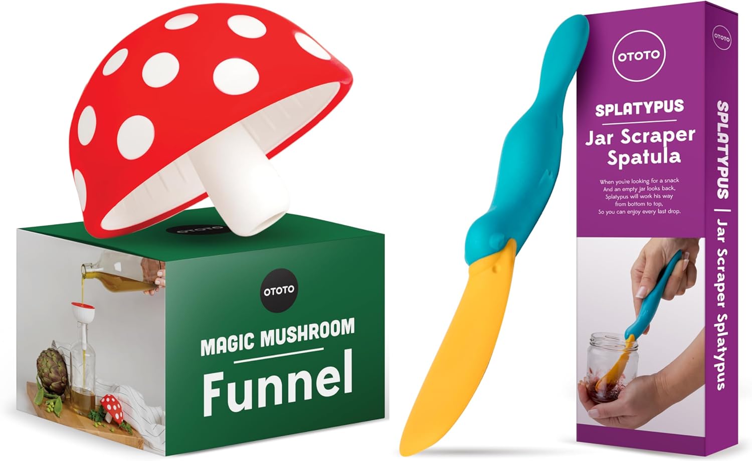 Bundle of 2 OTOTO Splatypus Jar Spatula for Scooping and