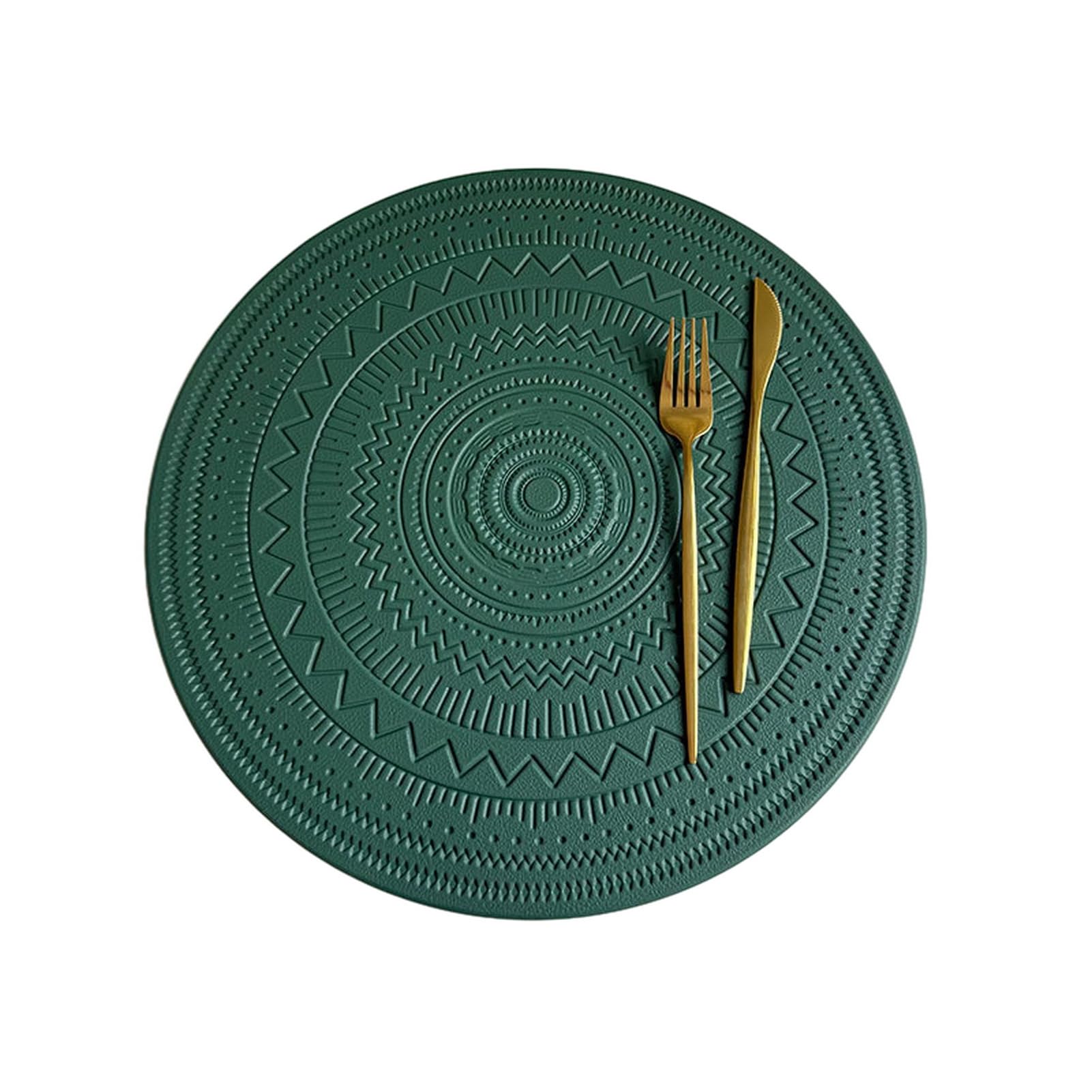 15 Inch Boho Placemats, Waterproof PVC Table Mat, Heat Resistant Wipeable Non-Slip Placemat for Kitchen Dining Decor