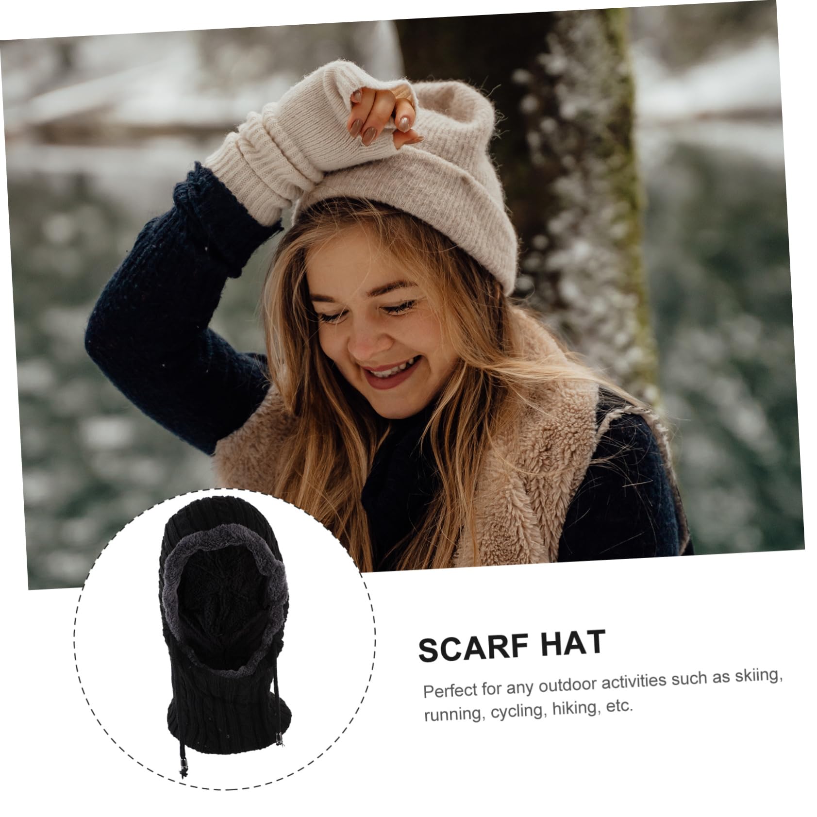 COLLBATH Chapeau Cache-Cou Chapeaux d'extérieur Bonnet de pêcheur pour Hommes Bonnet tricoté Chaud Chapeau avec écharpe Foulards pour Hommes Chapeaux Dames Pull écharpe Chapeau Dames Rouge