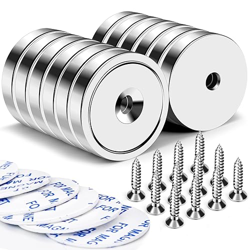 LOVIMAG Imanes, 110 libras + imanes fuertes de neodimio con tornillos para montaje en pared, imanes de tierras raras resistentes, imán de base