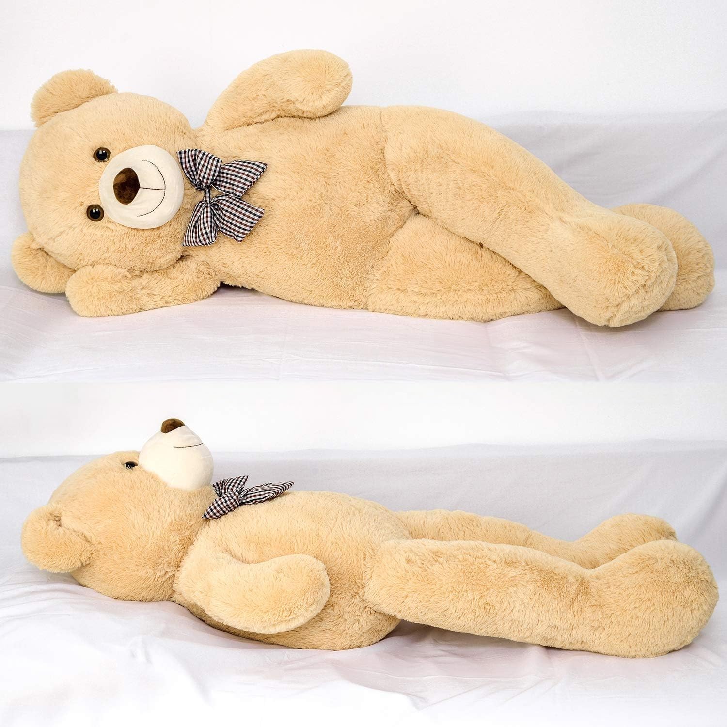 SNOWOLF Grand Ours en Peluche géant de 120 cm pour Enfants, Petite Amie (Marron Clair)