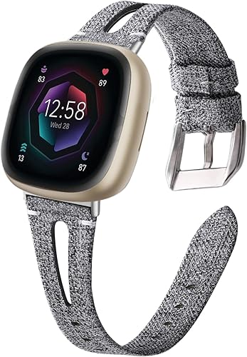 Bandas tejidas para Fitbit Versa 4Sense 2SenseVersa 3 para mujeres y hombres, cómodas correas de repuesto de tela delgada, pulseras deportivas