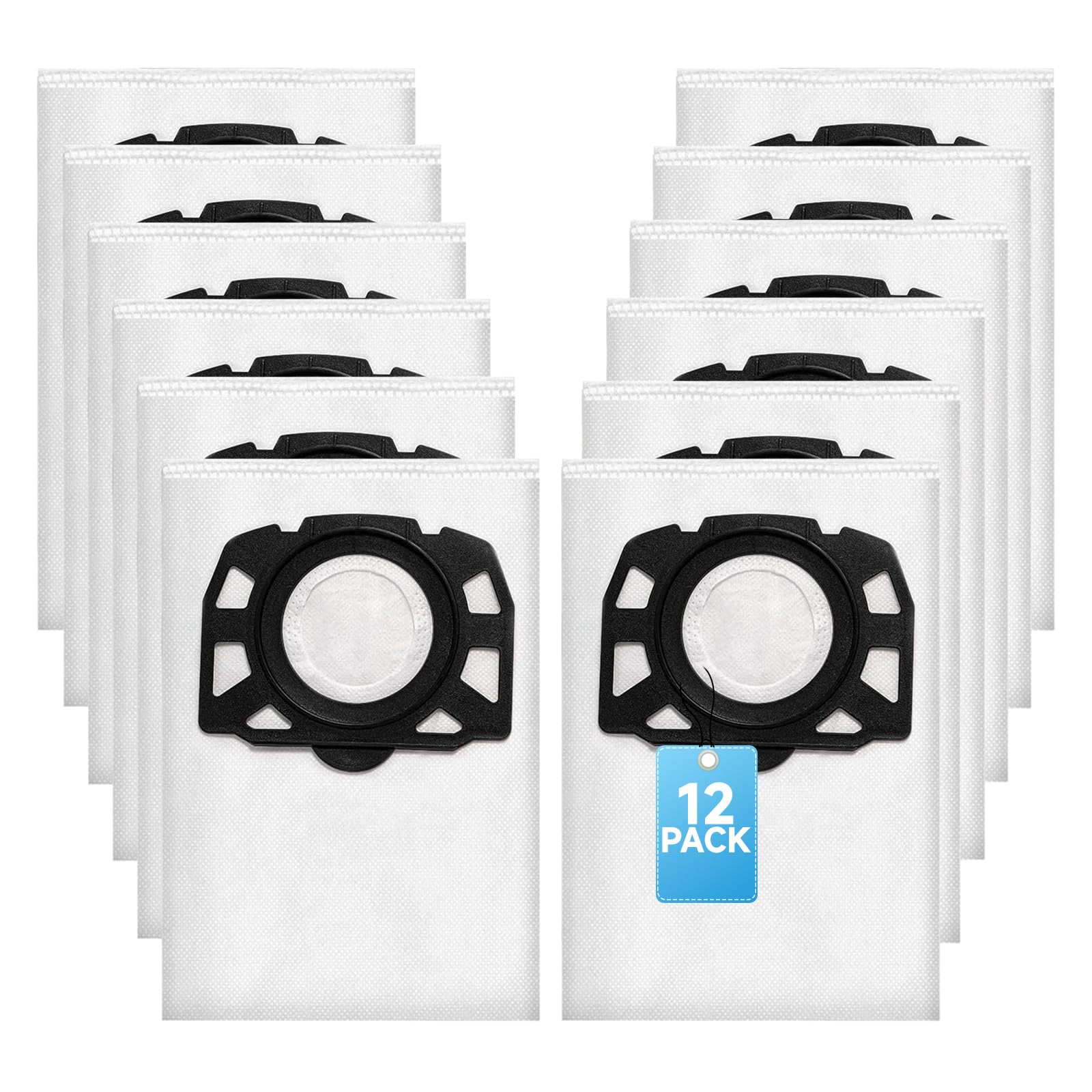 Confezione 8 Sacchetti Per Aspirapolvere + Filtri Compatibili Con Karcher WD 2, WD 3, MV 3 E Altri Modelli