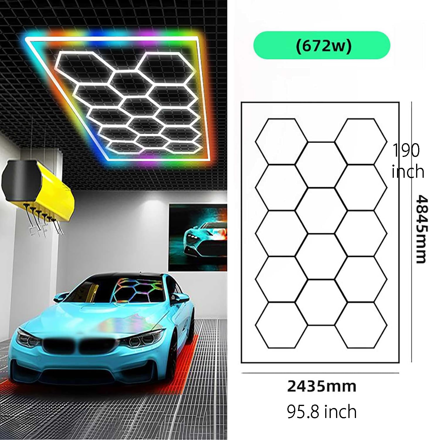 156W 六角形 LEDライト ガレージ用 Amazon.co.jp: ガレージ用六角形LEDライト 5個六角形 led