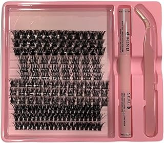 مجموعة وصلات الرموش، رموش فردية مع لاصق لاصق للرموش، 200 رموش عنقودية 8 ~ 16 ملم، مجموعة وصلات رموش صناعية بمظهر طبيعي (مختلط)