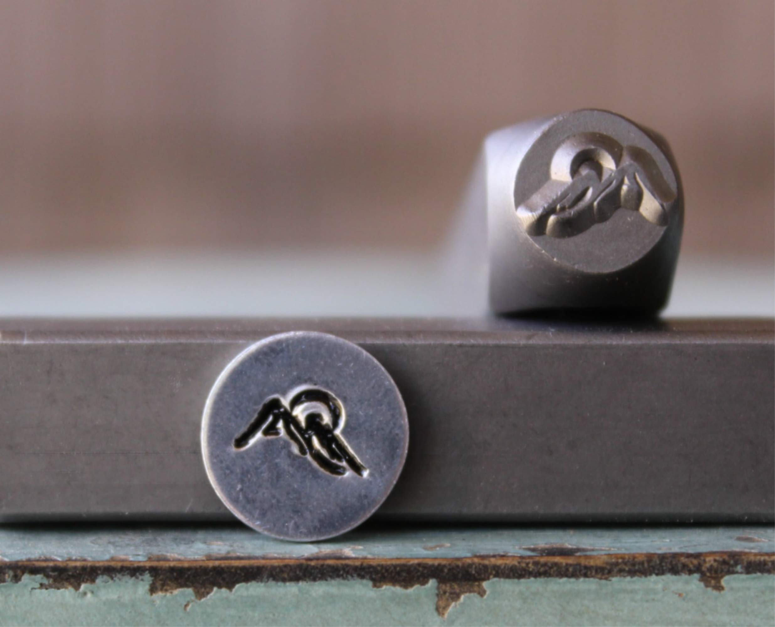 8mm Mountain Scene Metal Punch Design Stamp - Supply Guy - CH-374