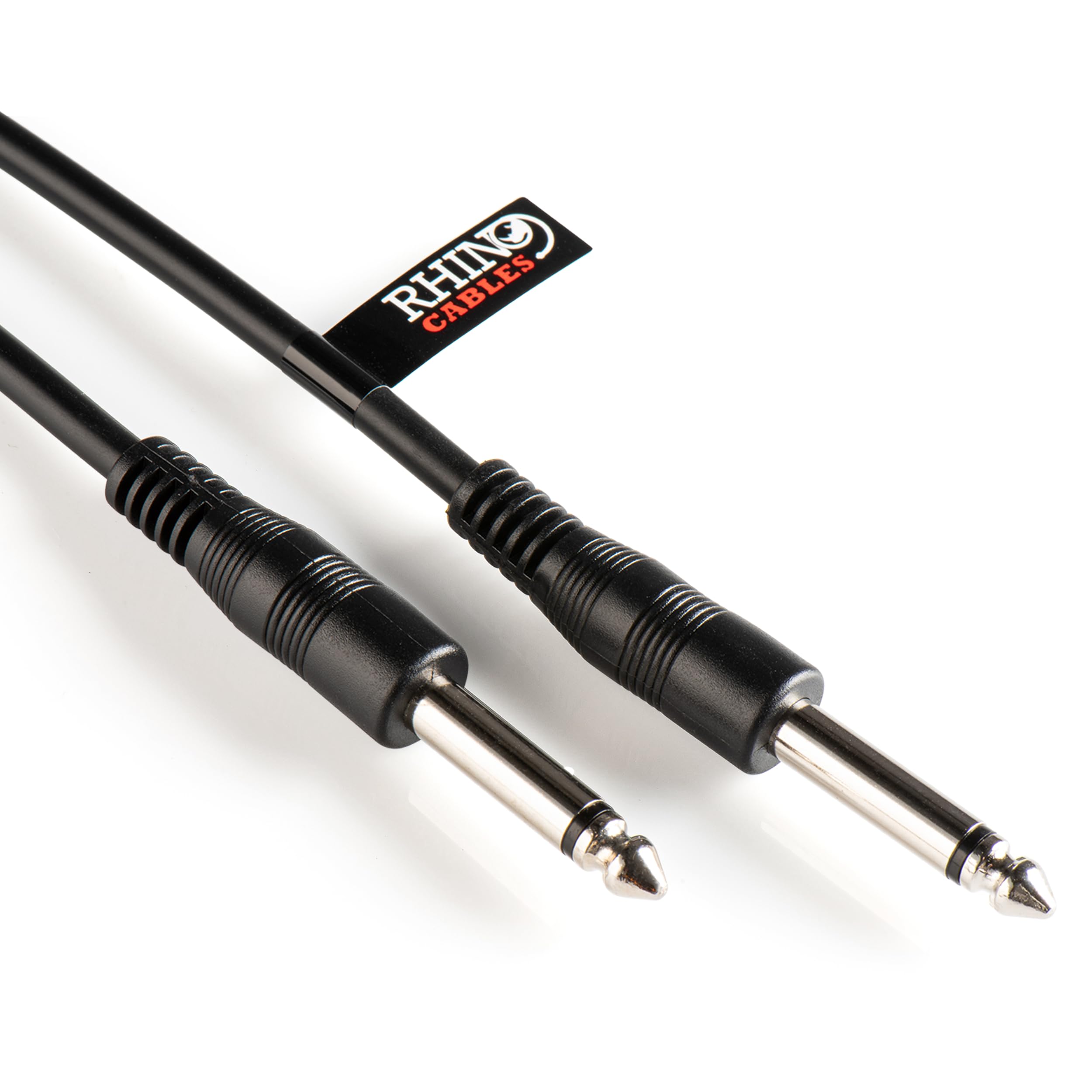 rhinocables 6.35mm Mono & TRS Jack Stereo Cable|Male to Male Connectors | Multi Instrument Compatibility for Guitar, Bass, Keyboard, Amp & Mixing | Premium Sound Quality Performance (50cm)