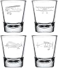 MIP Set of 4 Shot Glasses 1.75oz Shot Glass Aviation Airplane