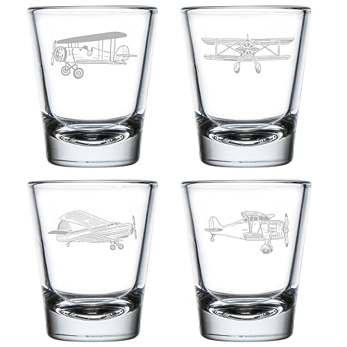 MIP Set of 4 Shot Glasses 1.75oz Shot Glass Aviation