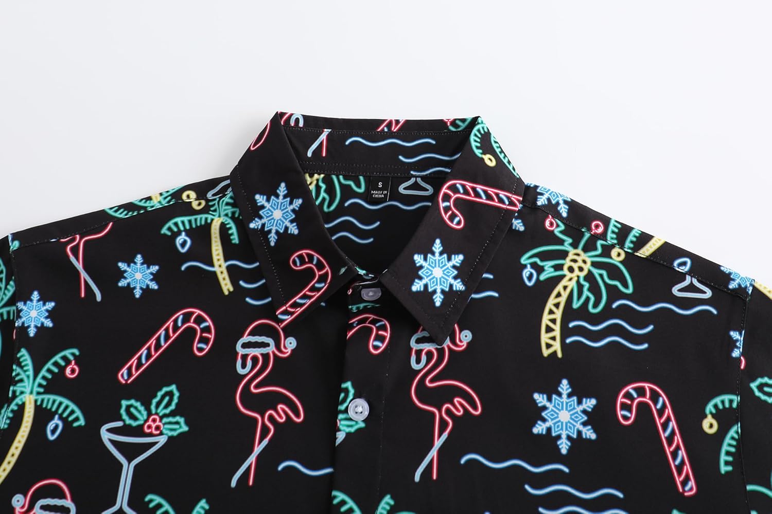 Christmas Hawaiian Shirt for Men Short Sleeve Button Down Santa Claus Vacation Shirts - Image 4