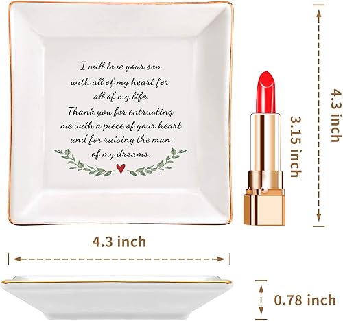 Miniatura 4 de Regalos para la madre del novio de la novia, regalos de boda para suegra, regalo de agradecimiento para la nueva mamá, plato de joyería de cerámica