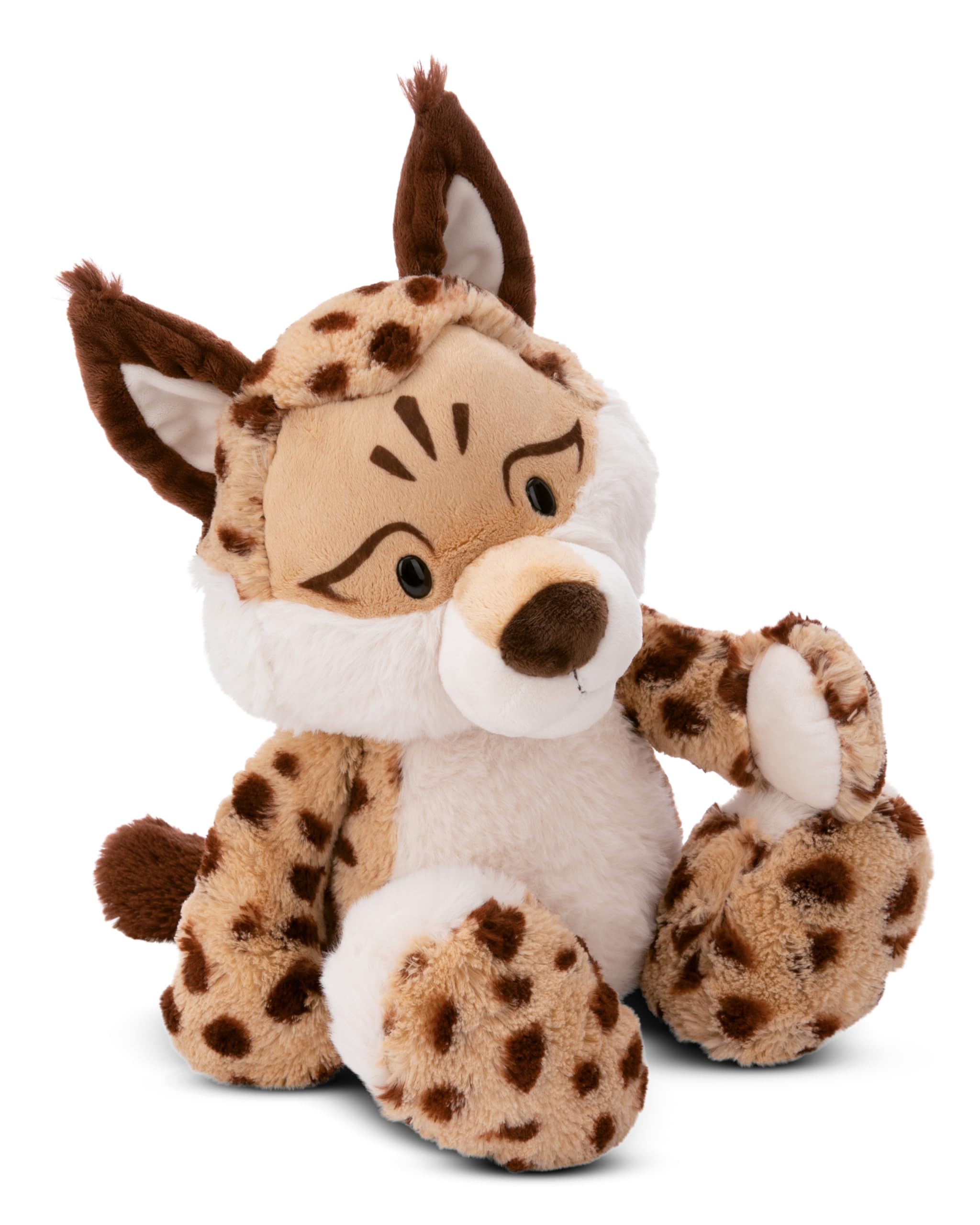 NICI Cuddly soft toy lynx Lyka 35cm dangling beige, Sustainable plush, cute to cuddle and play with, for children & adults
