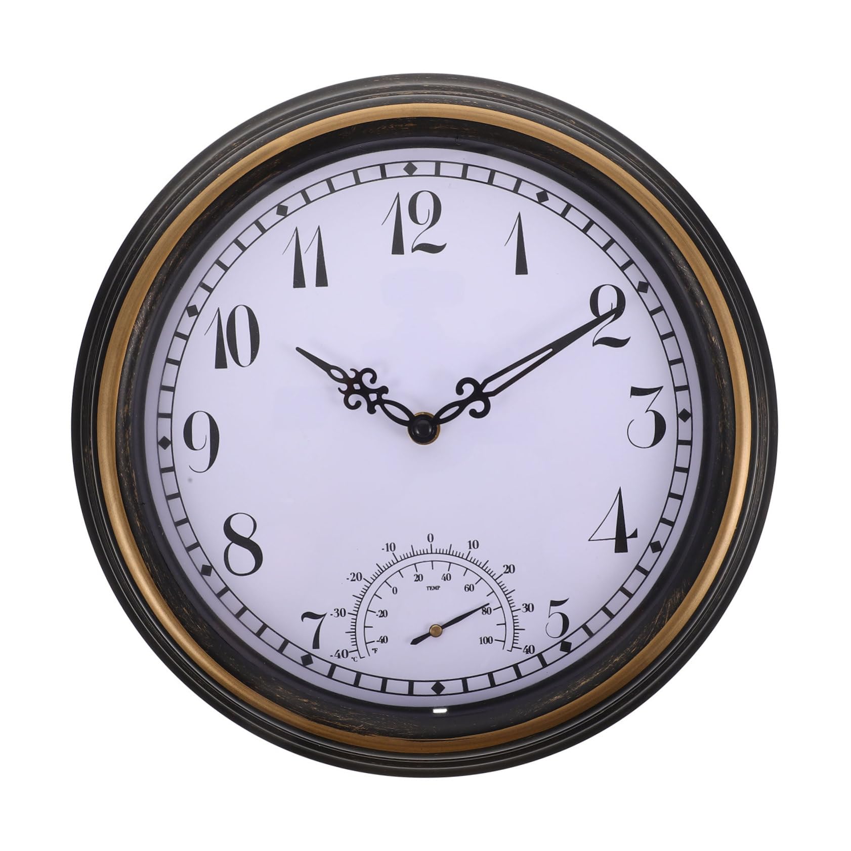 Horloge murale thermomètre rétro 12 pouces pour décoration intérieure Ciieeo