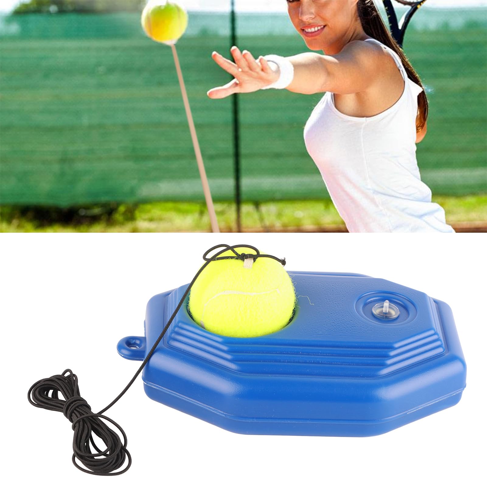 Srliya Juego de Entrenador de Tenis con Cuerda Elástica para Práctica Individual