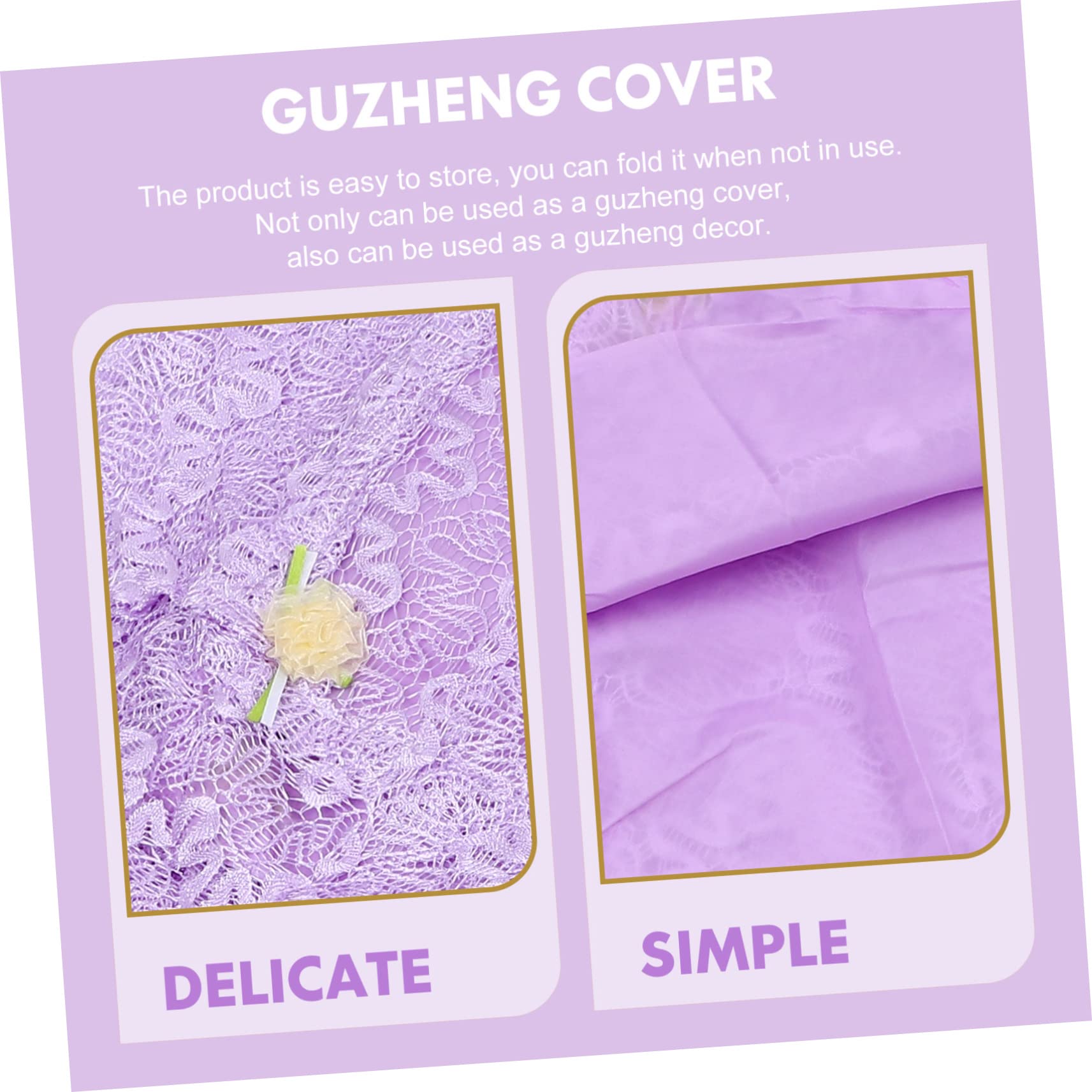 Hemoton Guzheng Protective Cover Folding Cover for Guzheng Decorative Instrument Accessory